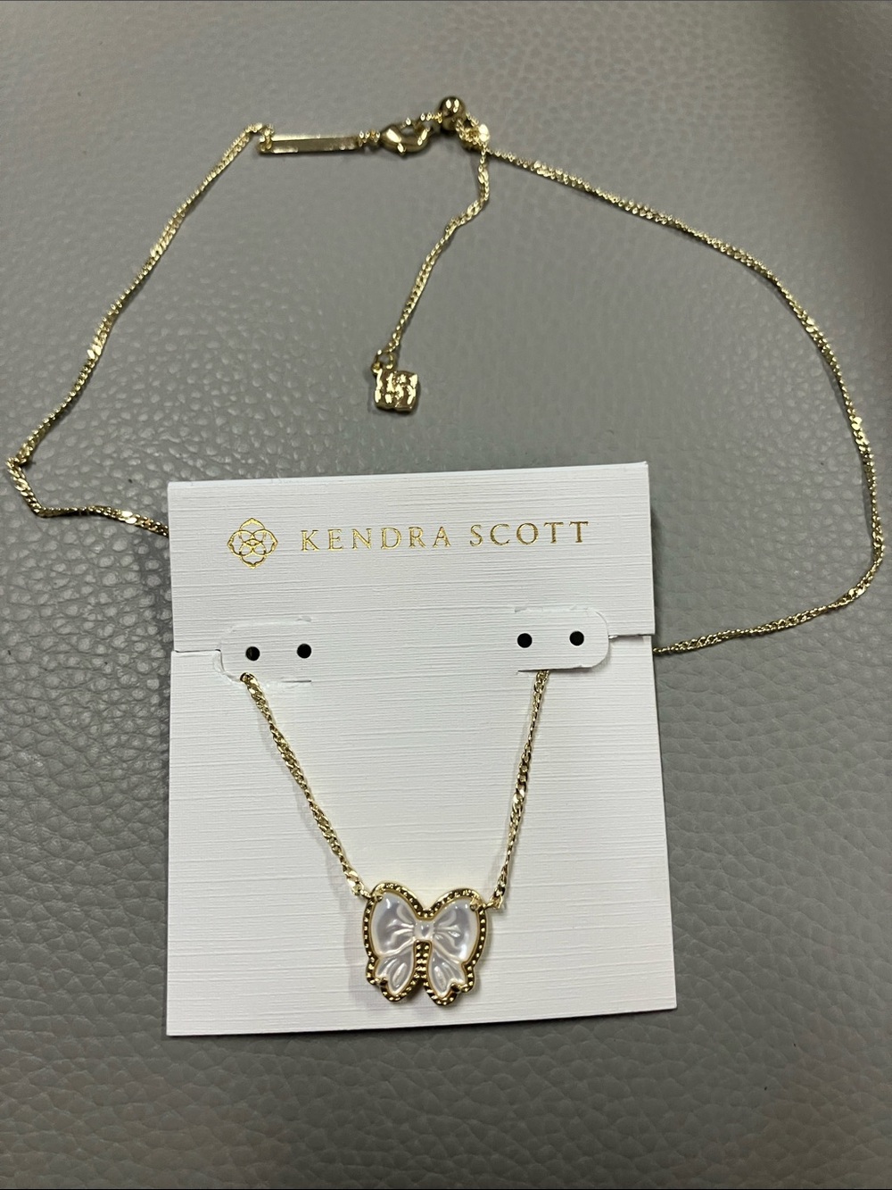 Kendra Scott Gold and White Butterfly Pendant Necklace
